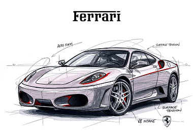 Ferrari Car Design Sketch