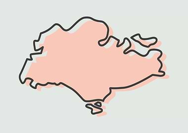 Singapore Map Outline