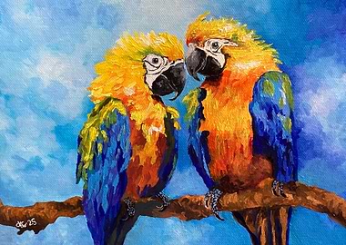 Two Macaws on a Branch