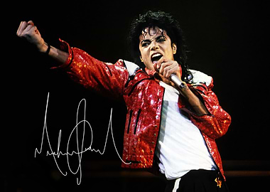 Michael Jackson performing on stage autograph