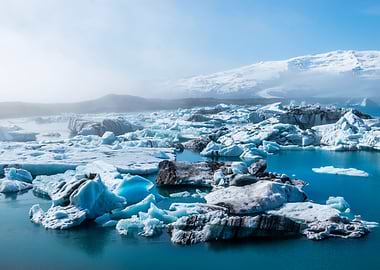Glacier Lagoon with Icebergs