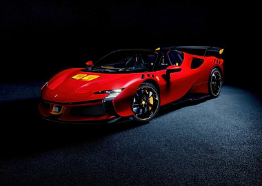 Red Ferrari SF90 Stradale Spider