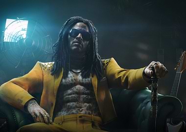 Man with Dreadlocks in Yellow Suit