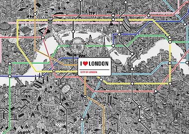 London Underground Map Art