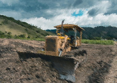 Bulldozer on a Construction Site