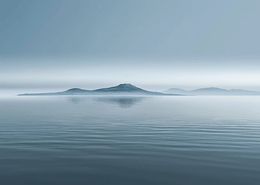 Misty Island Landscape