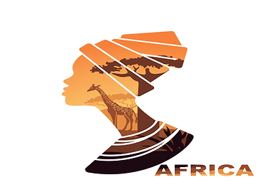 African Woman Silhouette with Safari Scene