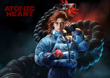 Atomic Heart Character with Robotic Serpent
