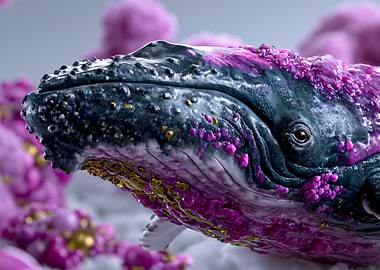 Whale with Pink and Gold Embellishments