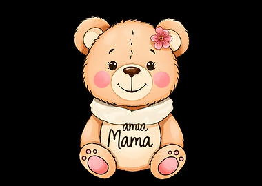 Cute Teddy Bear with Flower