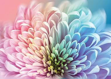 Rainbow Chrysanthemum Close-up