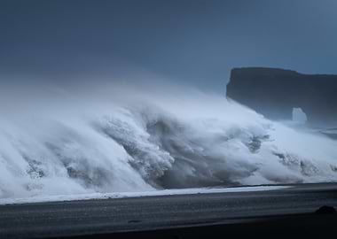 Crashing Waves on a Dark Beach