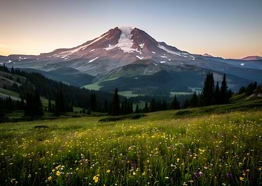 Mountain Meadow at Sunrise
