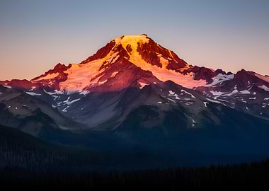Sunrise on a Snow-Capped Mountain