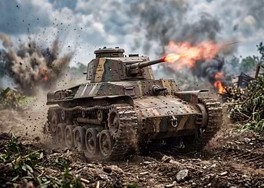 Tank Firing in Battle