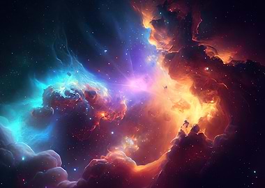 Vibrant Nebula in Deep Space