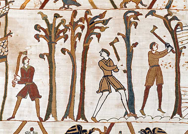 Trees Being Cut Down for Ships to be Built Bayeux Tapestry Scene 35