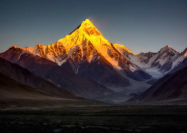 Golden Mountain Peak at Sunrise