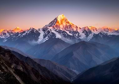 Majestic Mountain Peak at Sunrise