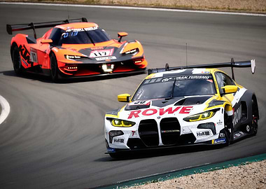Race cars on track