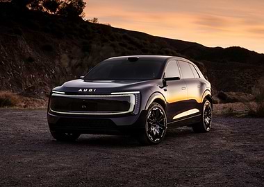 Audi ETX concept car at sunset