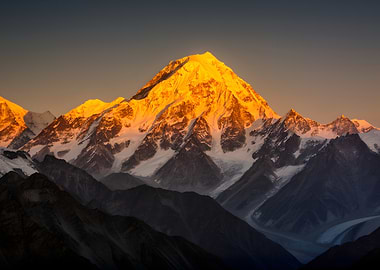 Golden Mountain Peak at Sunrise