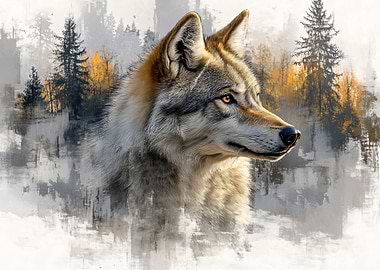 Wolf in a Forest