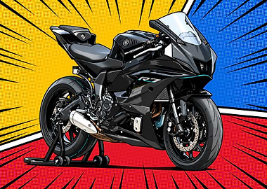 Black Yamaha R7 Motorcycle