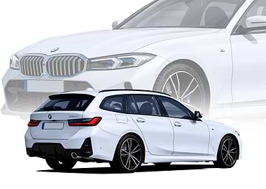 White BMW 3 Series Wagon