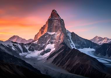 Majestic Mountain Peak at Sunrise