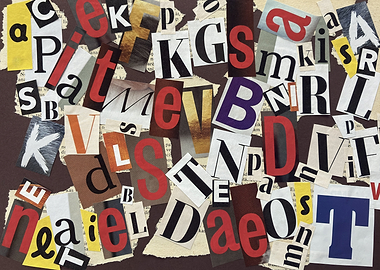 Collage of Cut-Out Letters