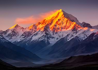 Golden Mountain Peak at Sunrise