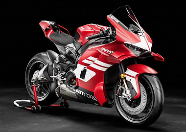 Red Ducati Corse Motorcycle