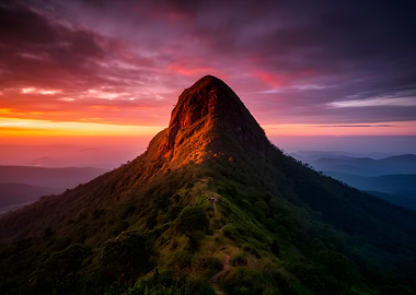 Mountain Peak at Sunrise