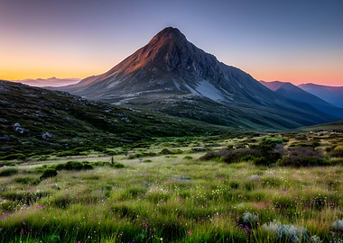 Mountain Landscape at Sunrise