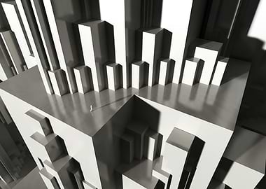 Architectone - Lone figure in abstract geometric city