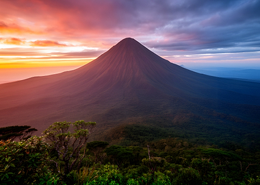Volcano at Sunset
