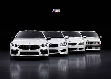 BMW M6 & M8 Generation Lineup Car Poster