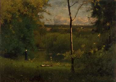 Woman in a Landscape Painting