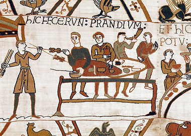 Here They Have a Meal Bayeux Tapestry Scene 43