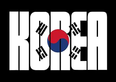 Korea Text Art with Flag