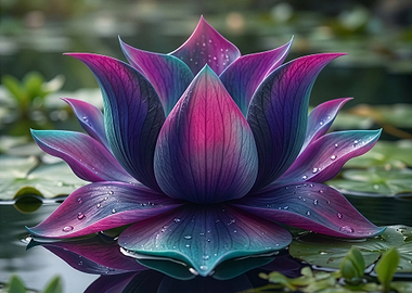 Vibrant Lotus Flower on Water