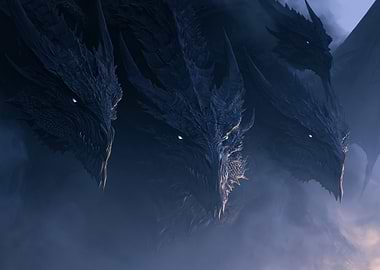 Three-Headed Dragon in Fog