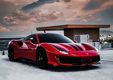 Red Ferrari Sports Car