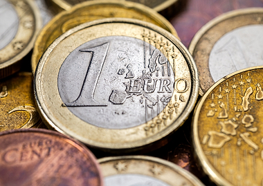 Close-up of 1 Euro coin