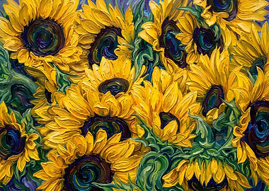 Vibrant Sunflower Painting