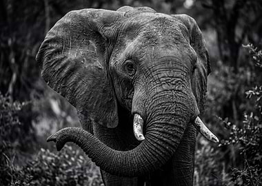 Close-up of an African Elephant's Face