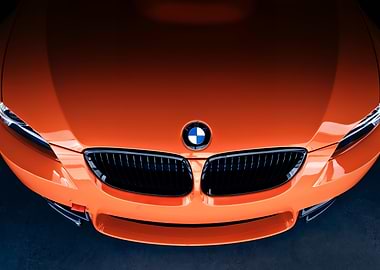 Orange BMW M3 Front View