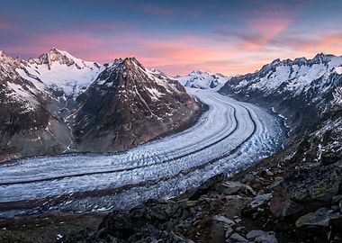 Majestic Glacier at Sunset