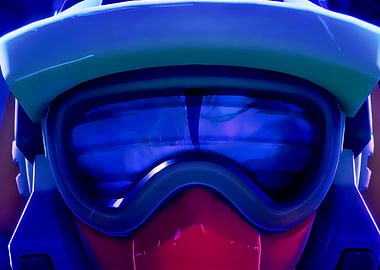 Close-up of a futuristic helmet visor Game
